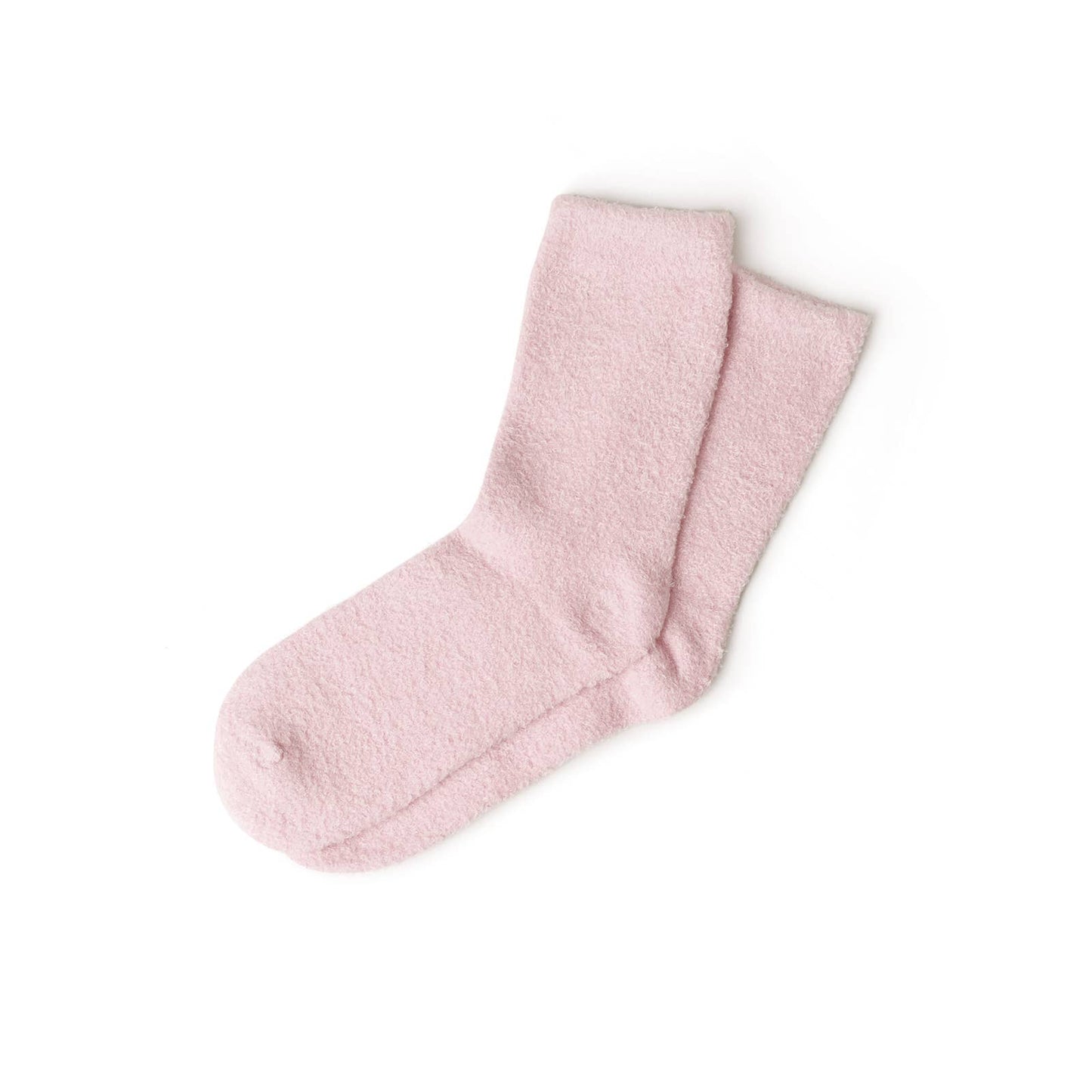 Pair of pink socks on a white background