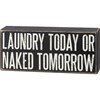 Laundry Today Naked Tomorrow Box Sign