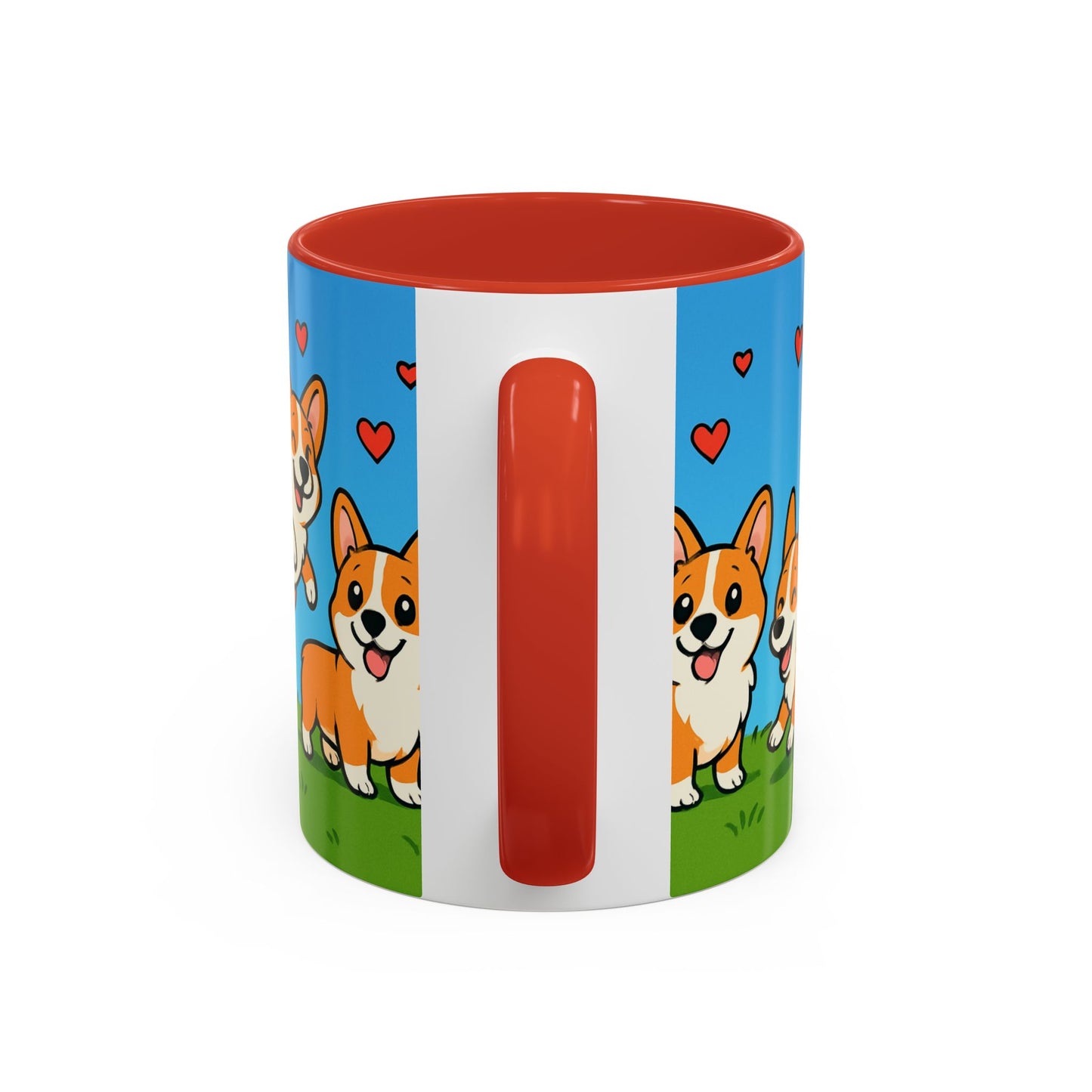 Mug with corgi design on a white background