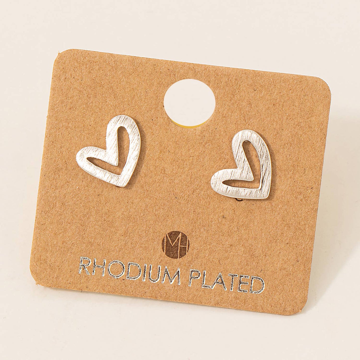 Gold or Silver Dipped Heart Stud Earrings