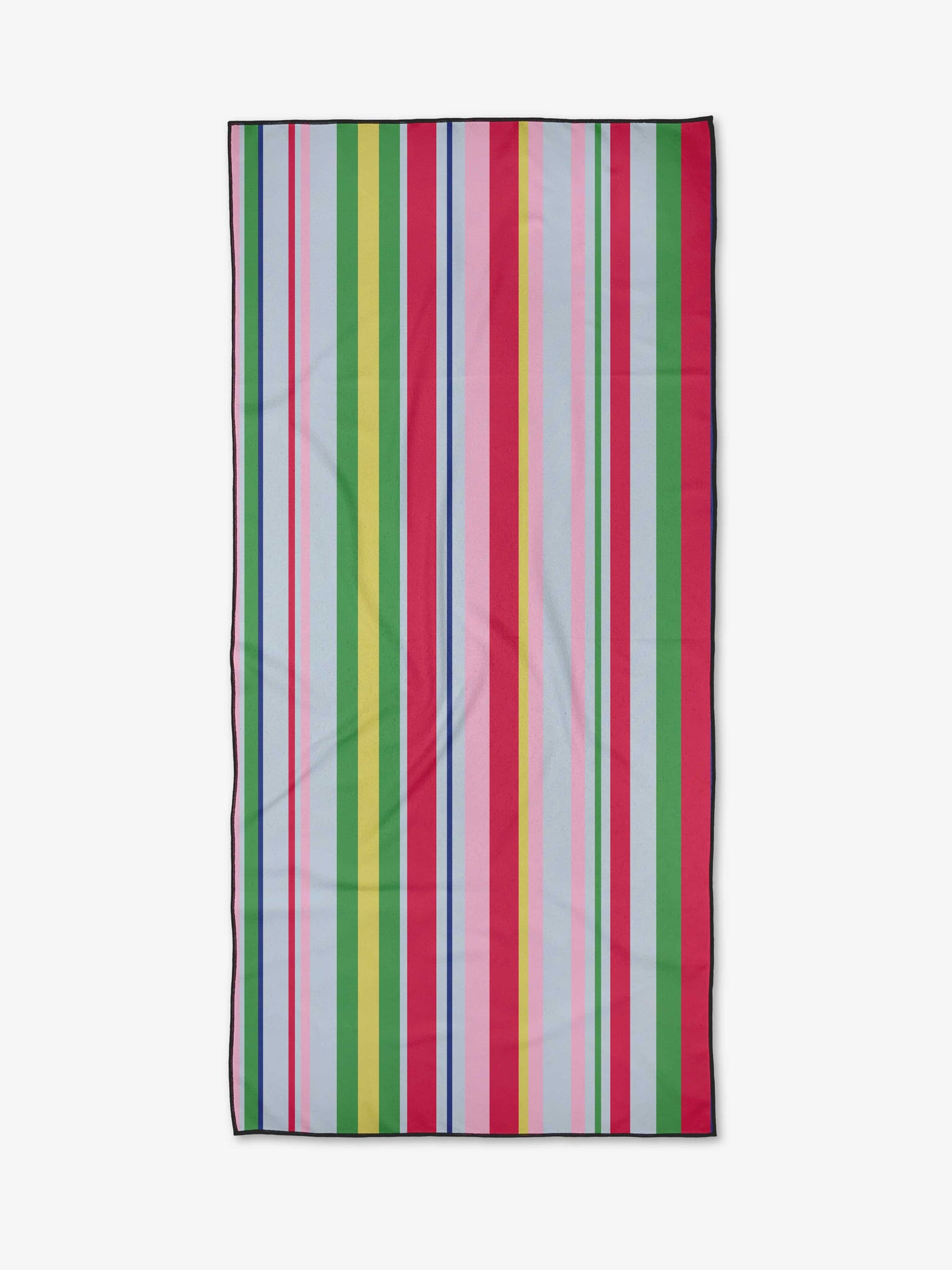 Colorful striped towel on a white background