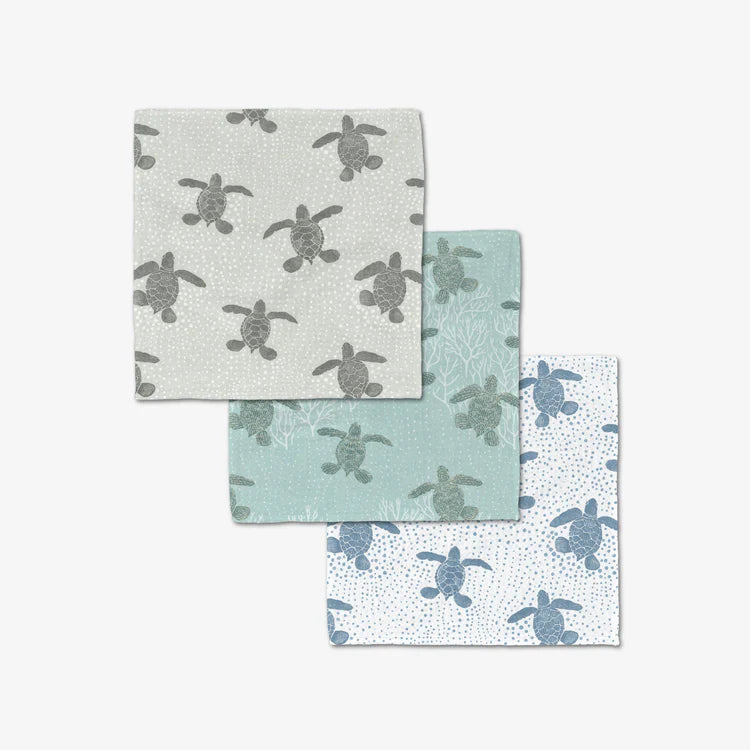 Geometry Luxe Washcloth Sea Turtles