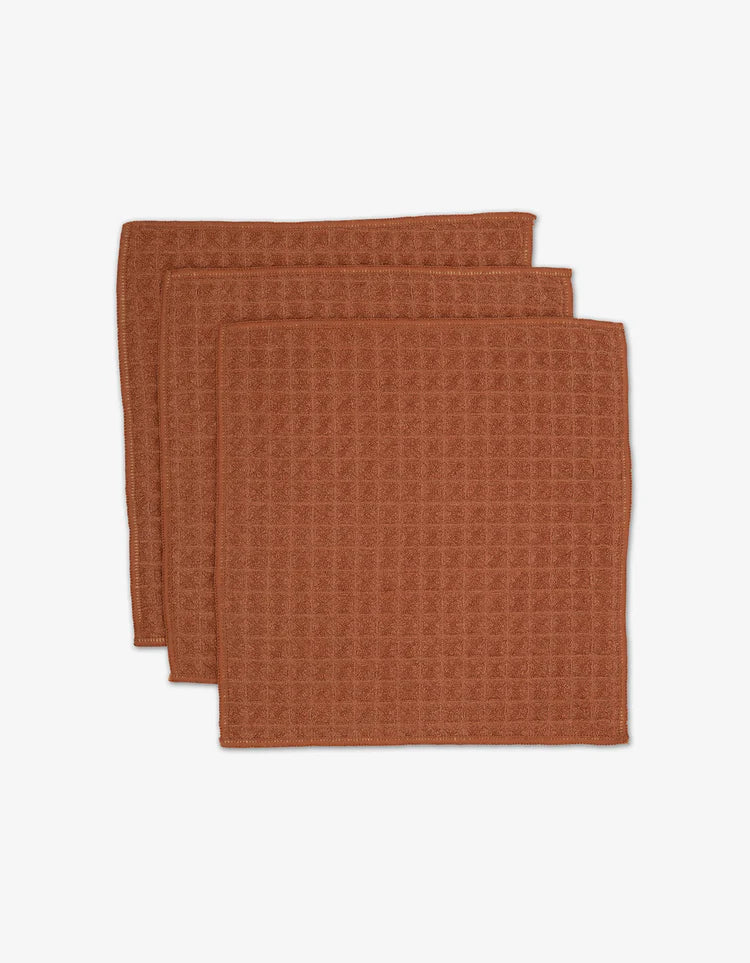 Geometry Waffle Washcloth Clay