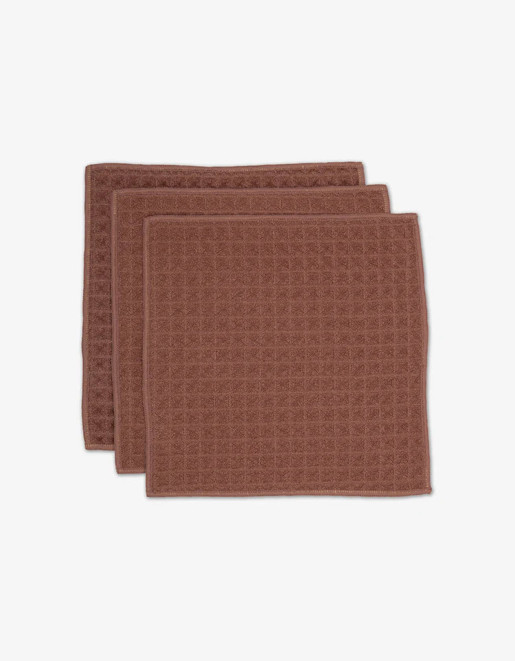 Geometry Waffle Washcloth Dusty Rose
