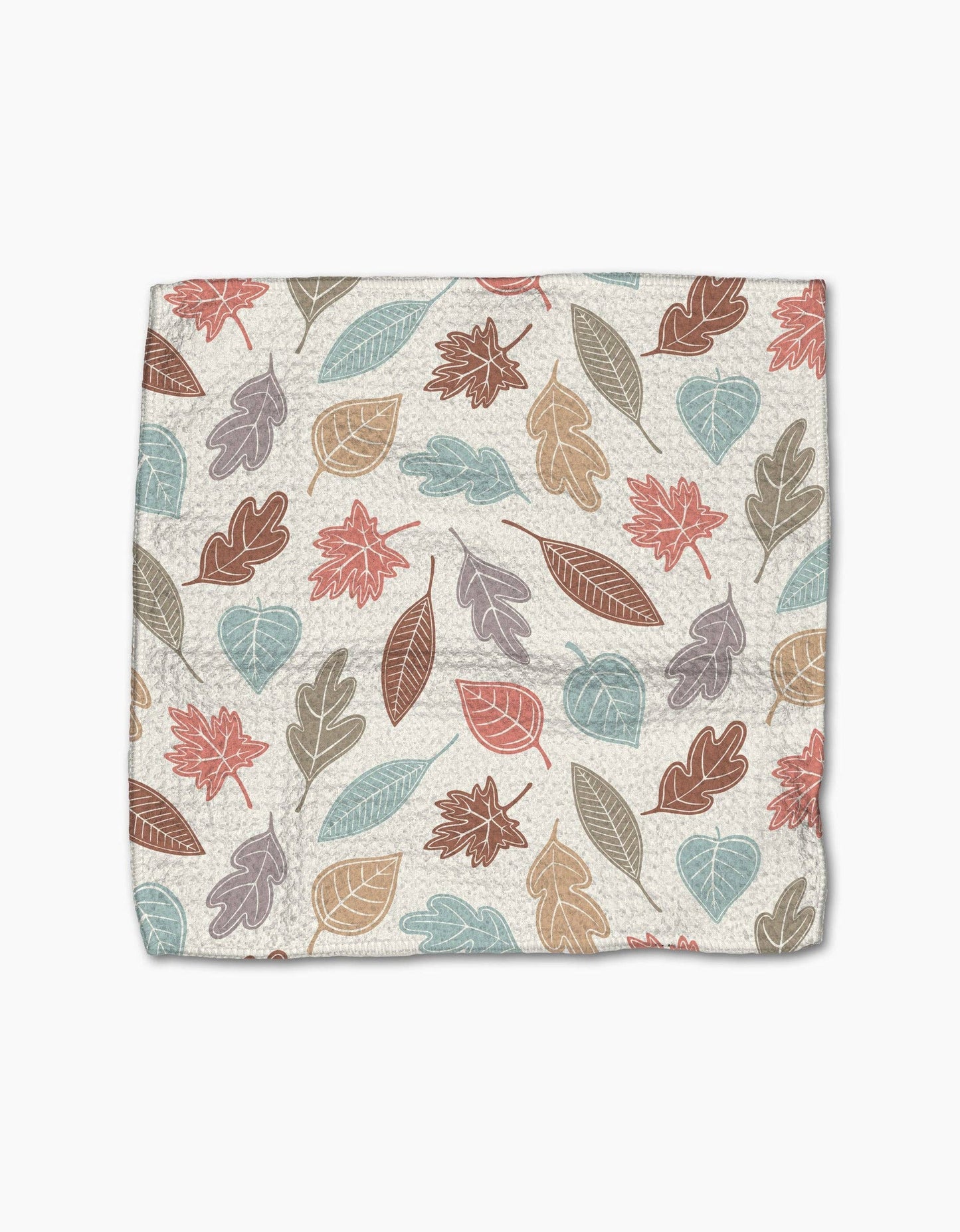 Autumn leaf patterned dishcloth on a white background Geometry Brand