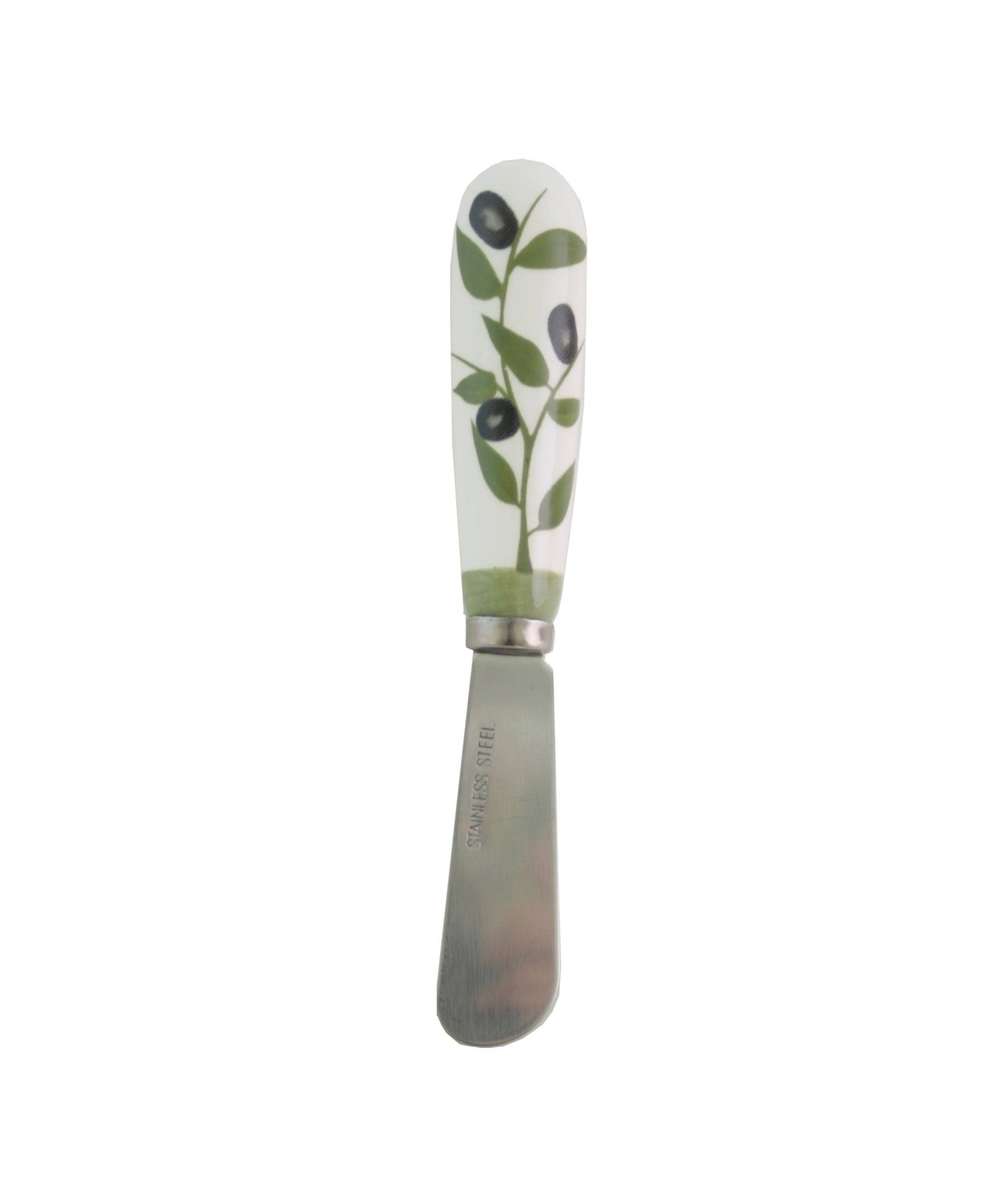 Ceramic Cheese Spreader Knife - Olive Branch