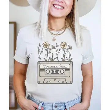 Cassette Vintage Soul Floral T-shirt - Unisex Size