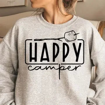 Happy Camper Sweatshirt - Sand