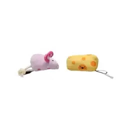 Cat Toy Mouse & Cheese set of 2