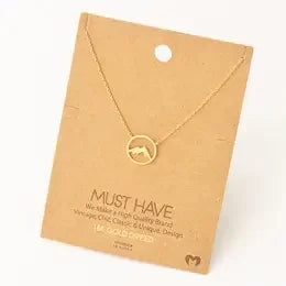 Mountain Range Pendant Necklace - gold plated