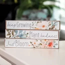 Floral Mini Block Sign - variety