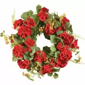 Geranium Wreath 22"