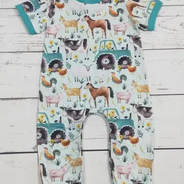 Tractor Farm Romper