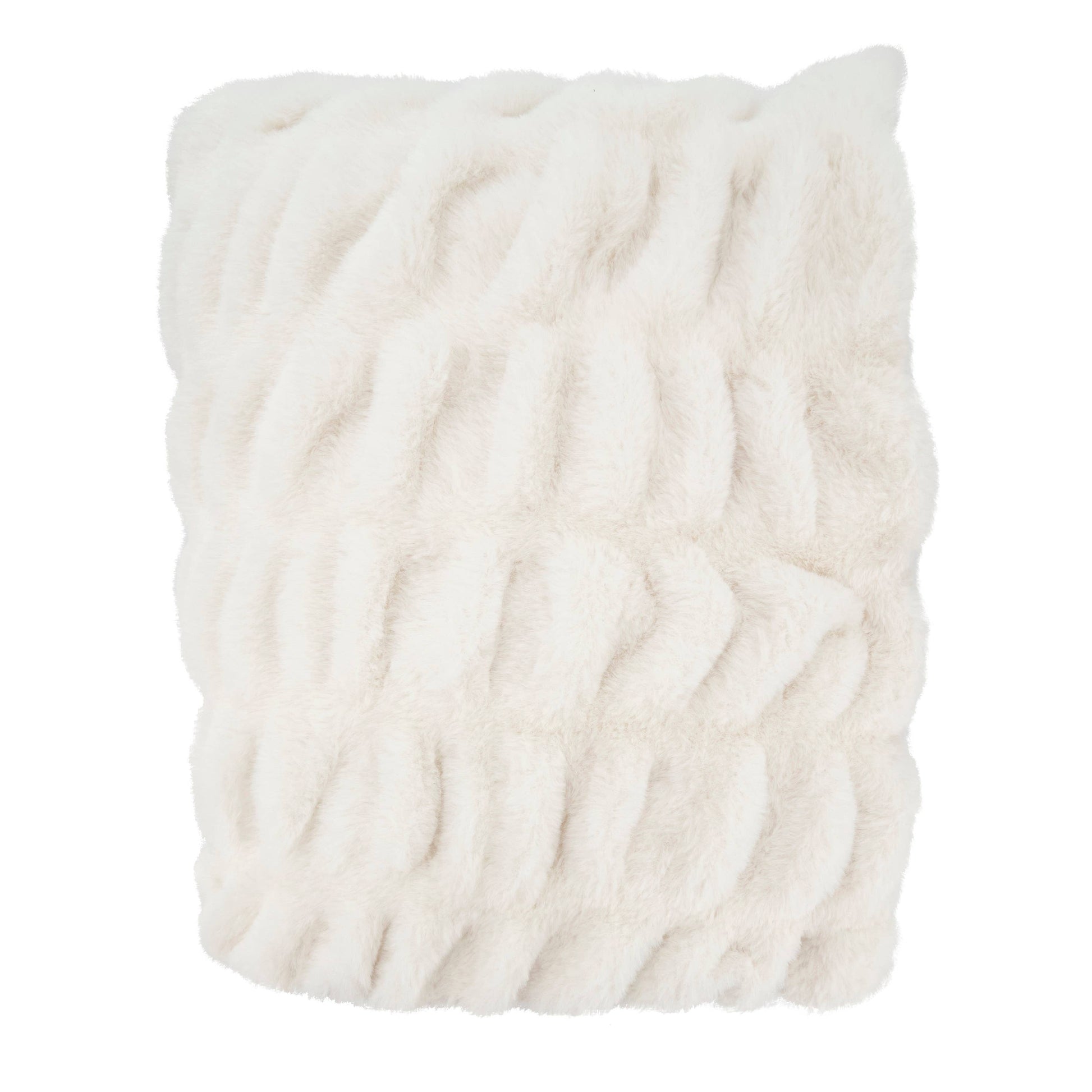 White textured blanket on a white background