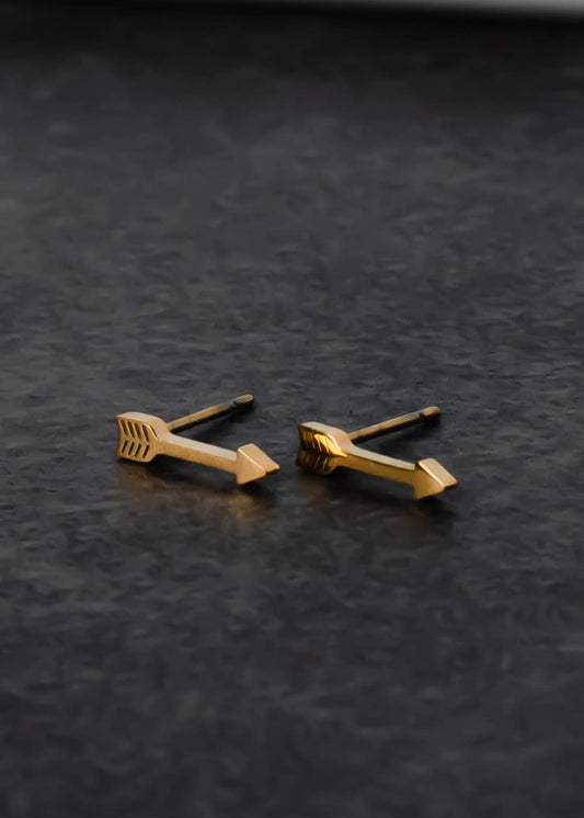 Gold Arrow Stud Earrings