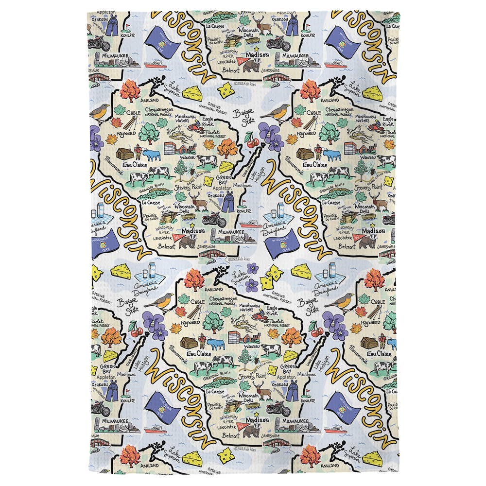Fish-Kiss Tea Towel