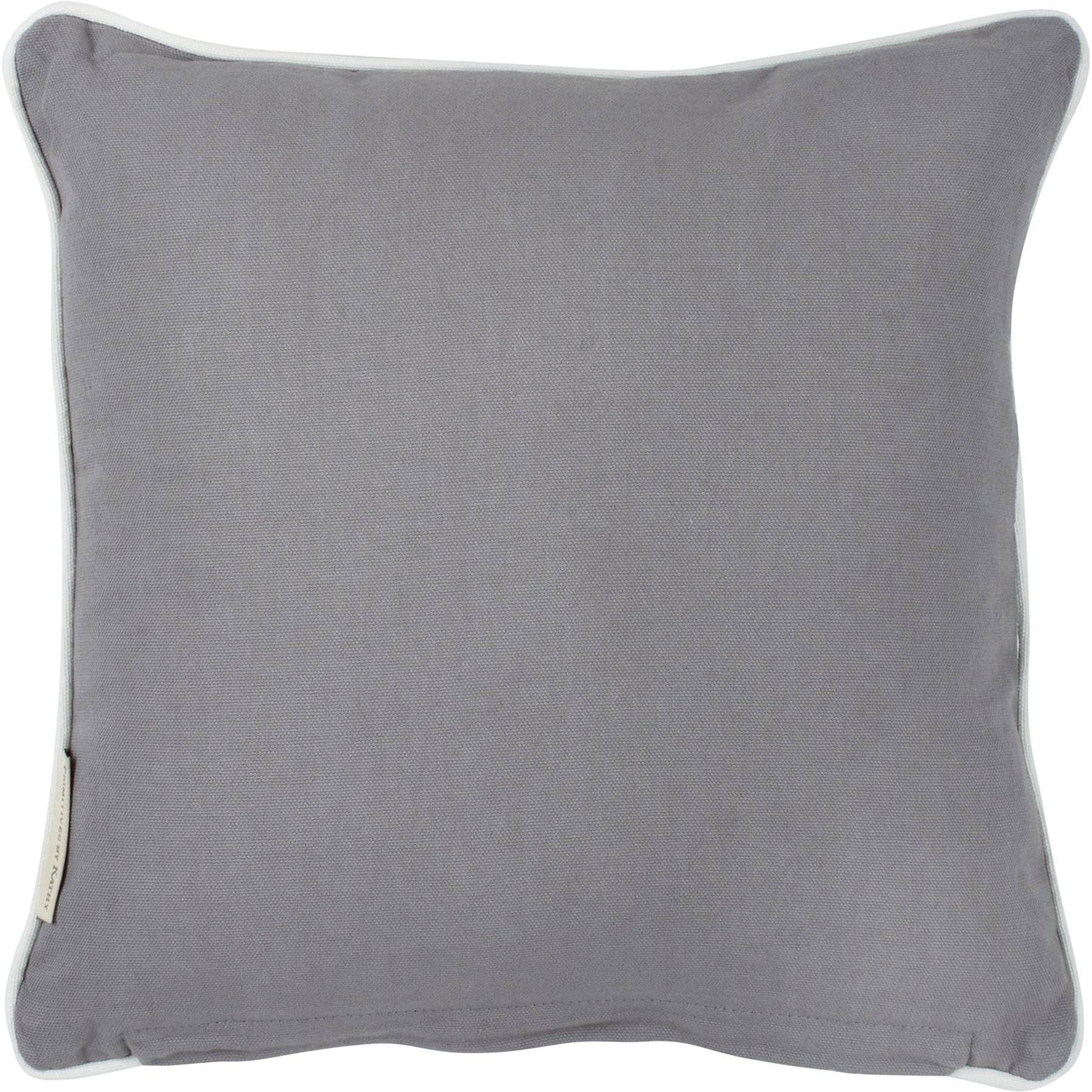 Gray pillow with a subtle texture on a white background