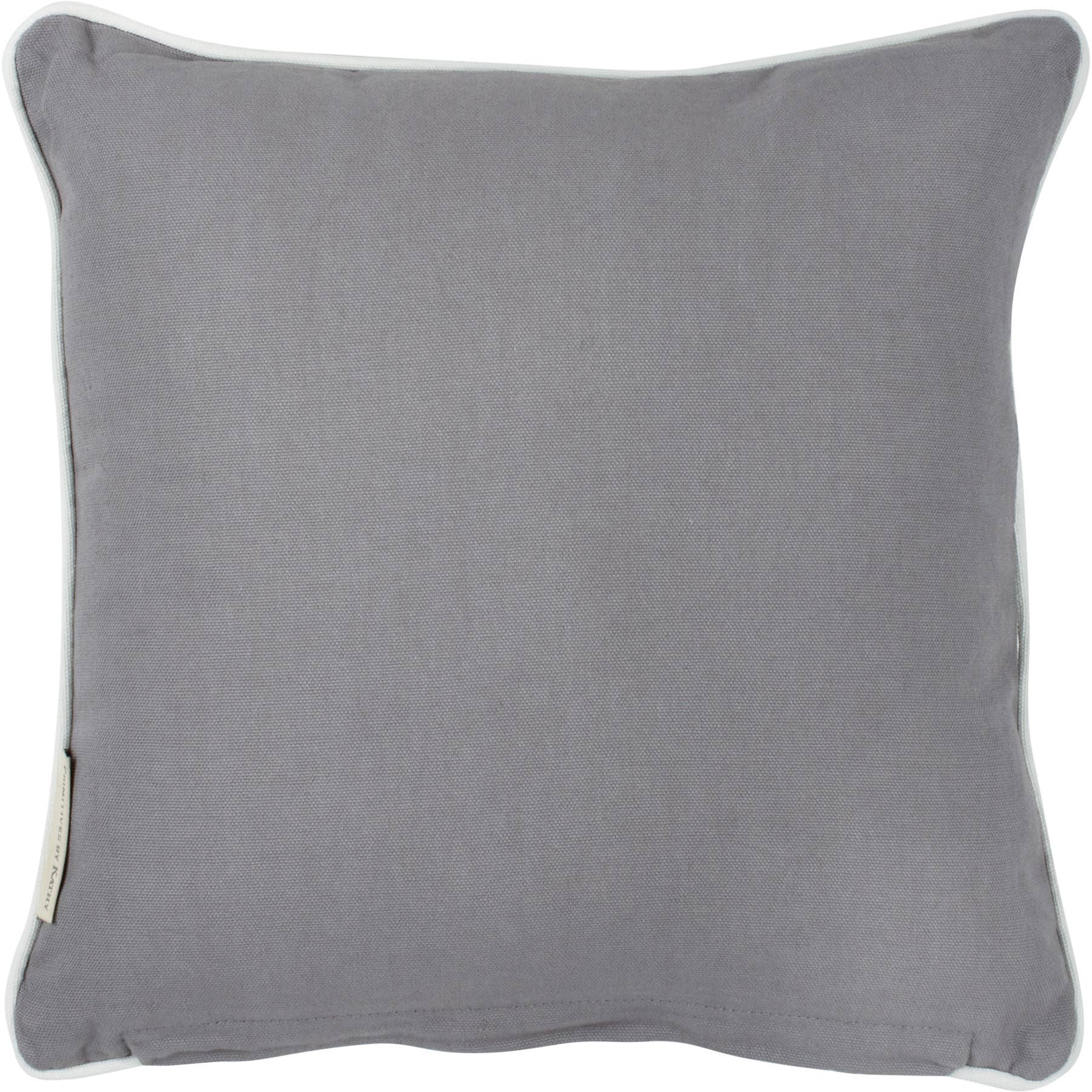 Gray pillow with a subtle texture on a white background