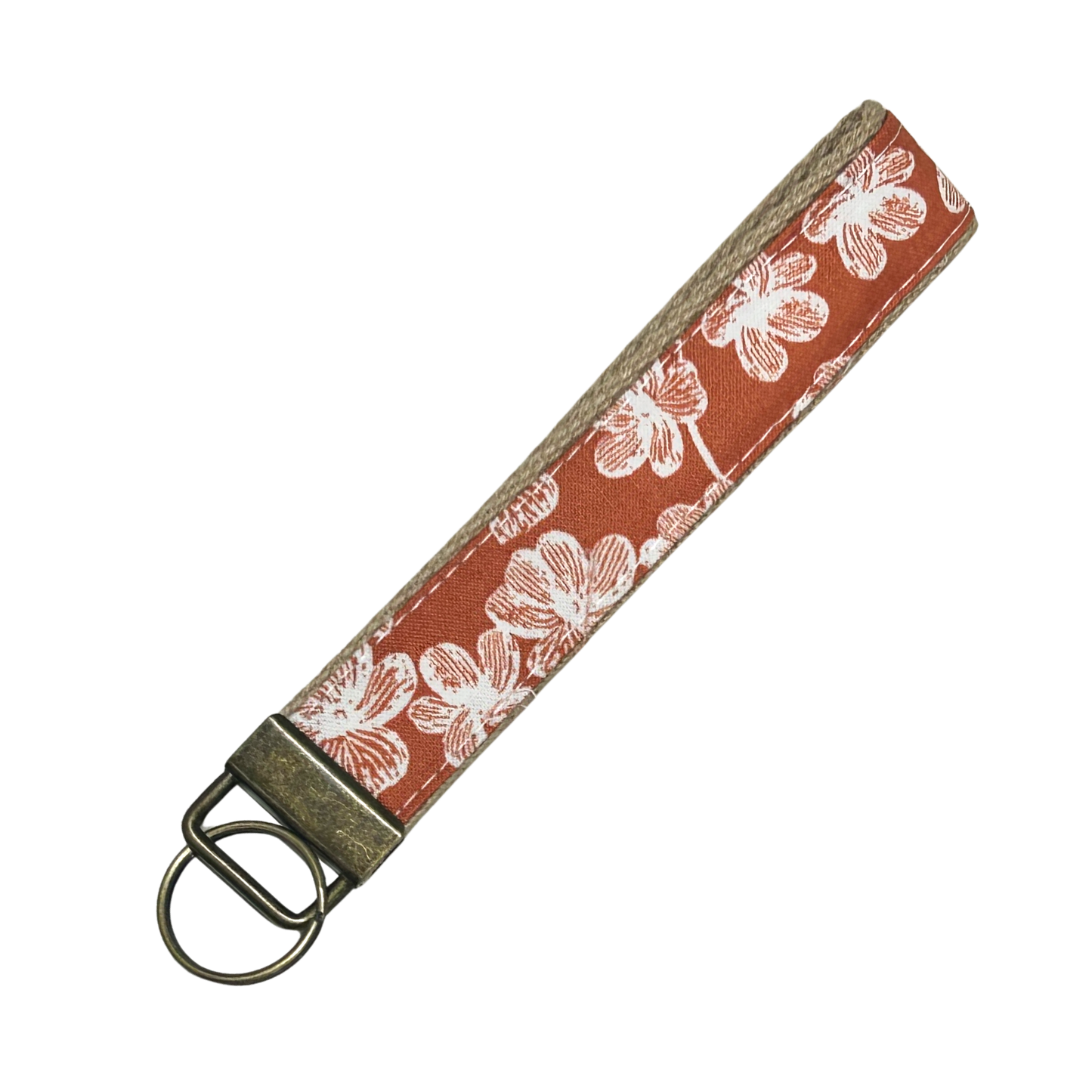 Keychain with floral pattern on a white background