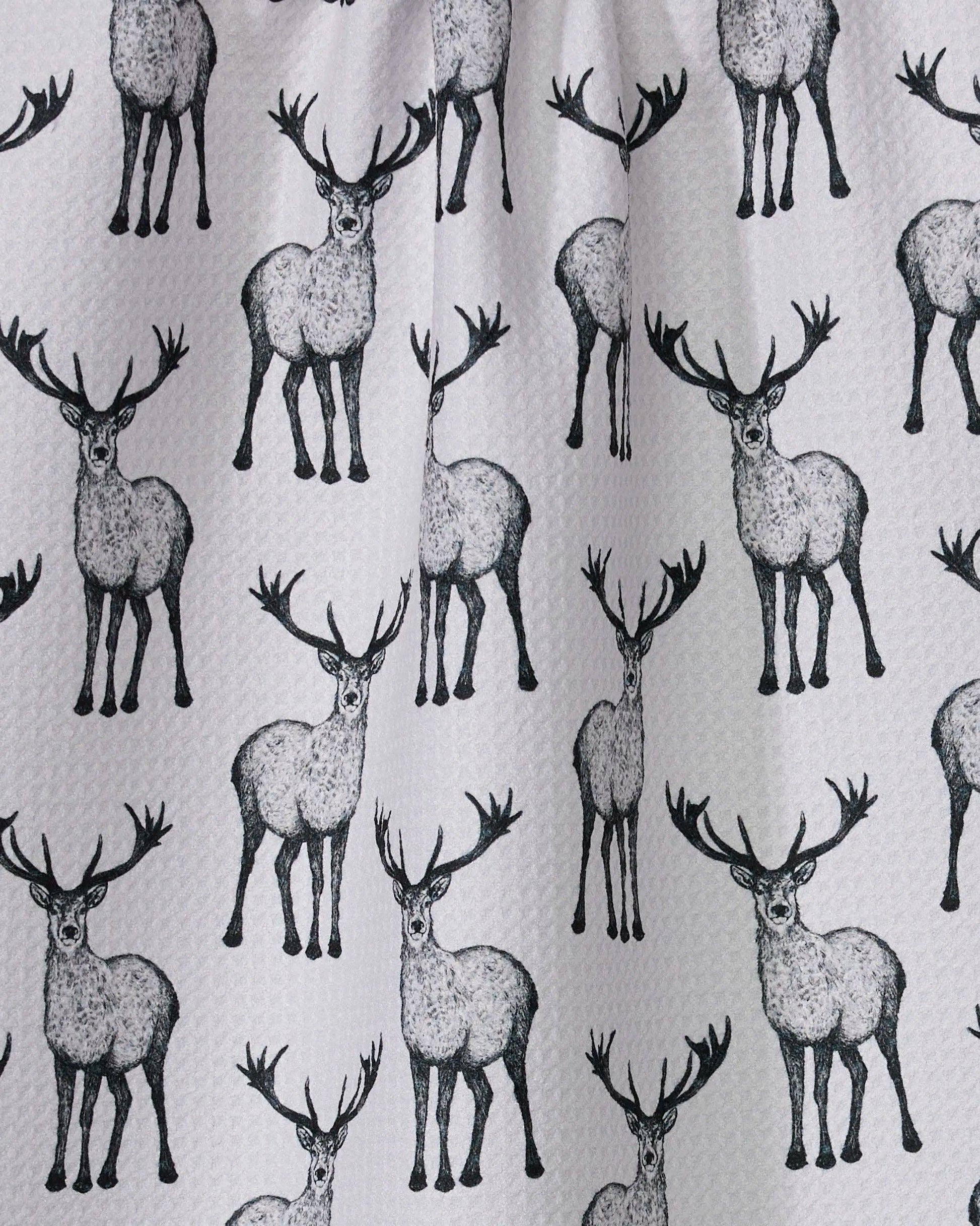 Geometry Tea Towel Pattern of deer illustrations on a light background