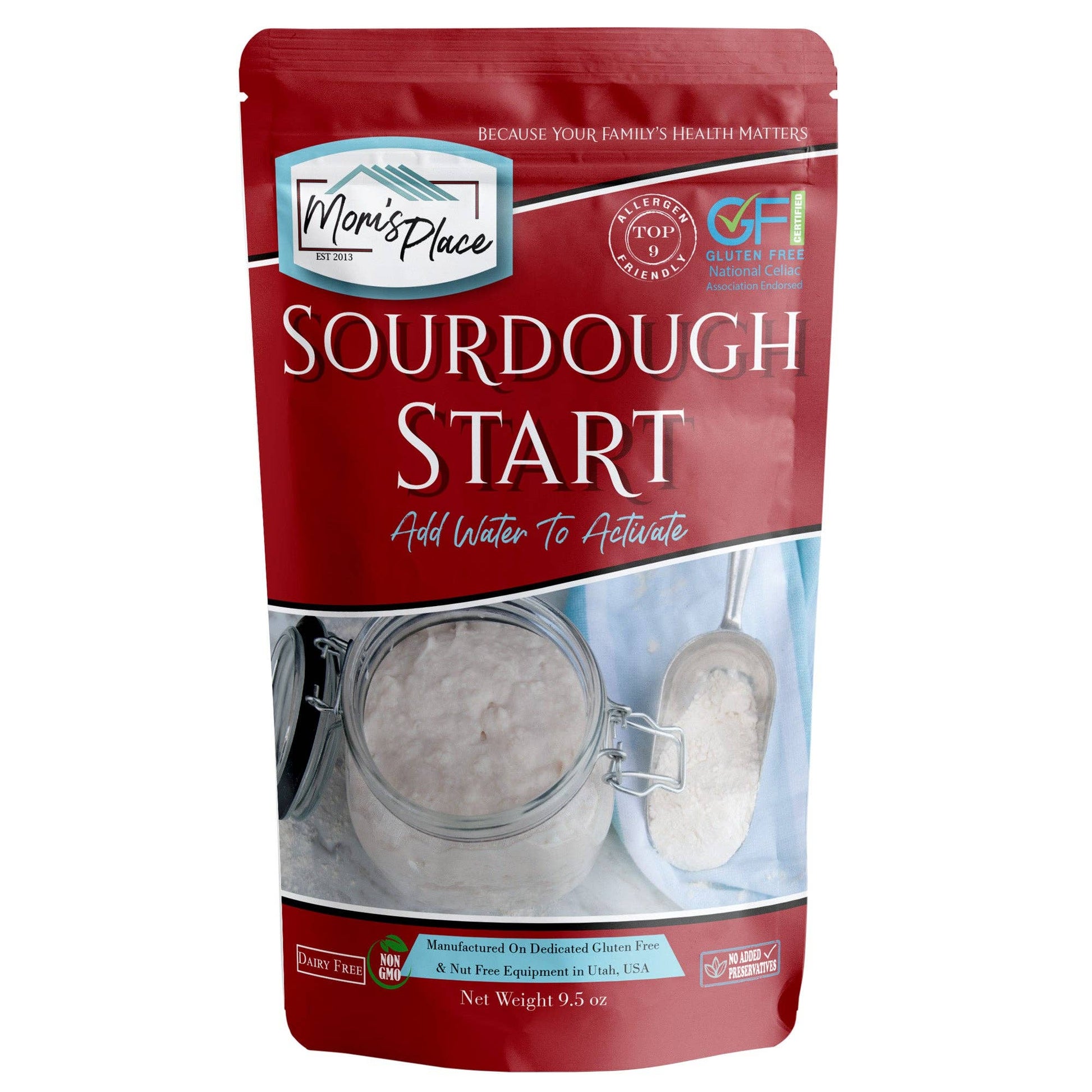 Mon's Place Sourdough Start package on a white background