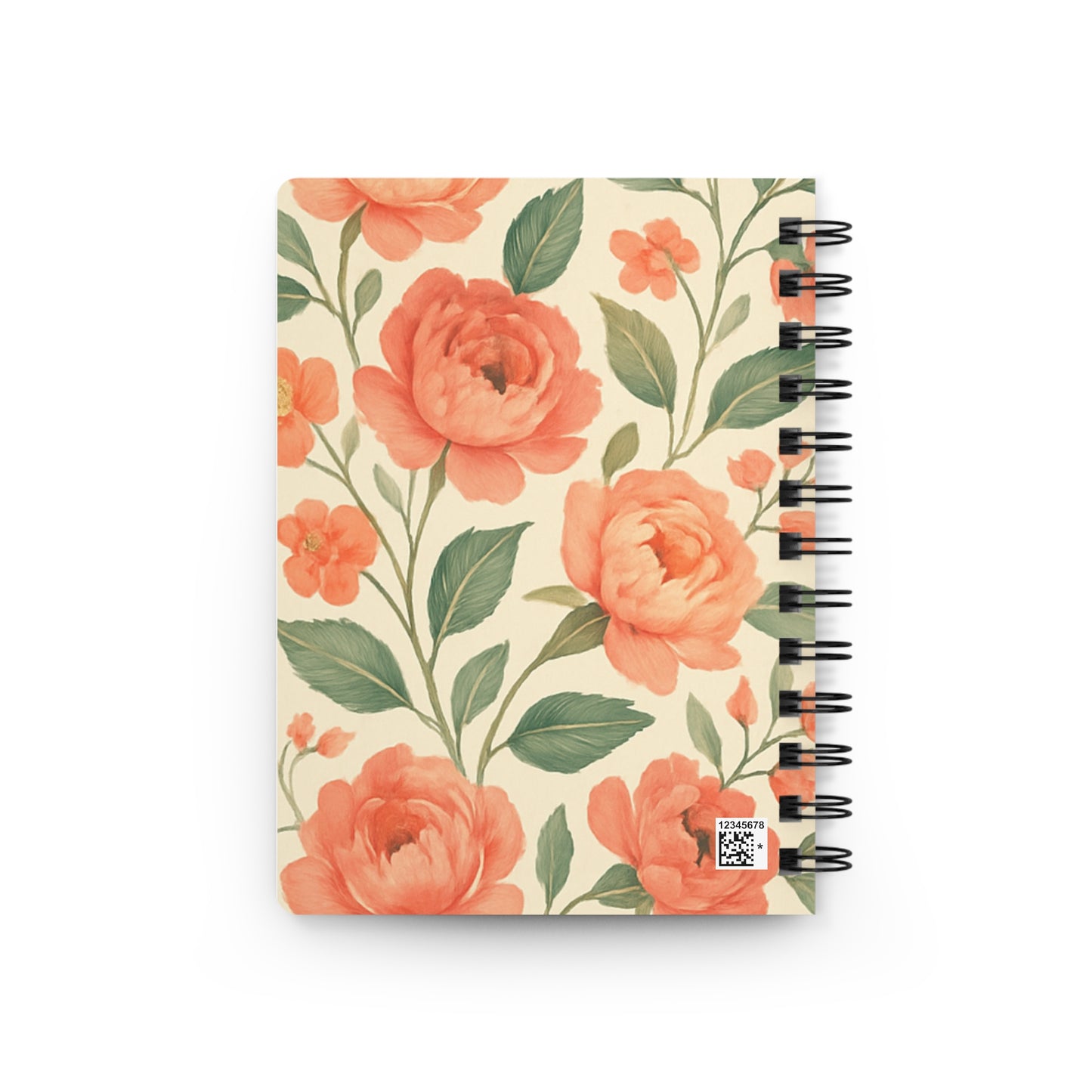 Notebook with floral design on a white background