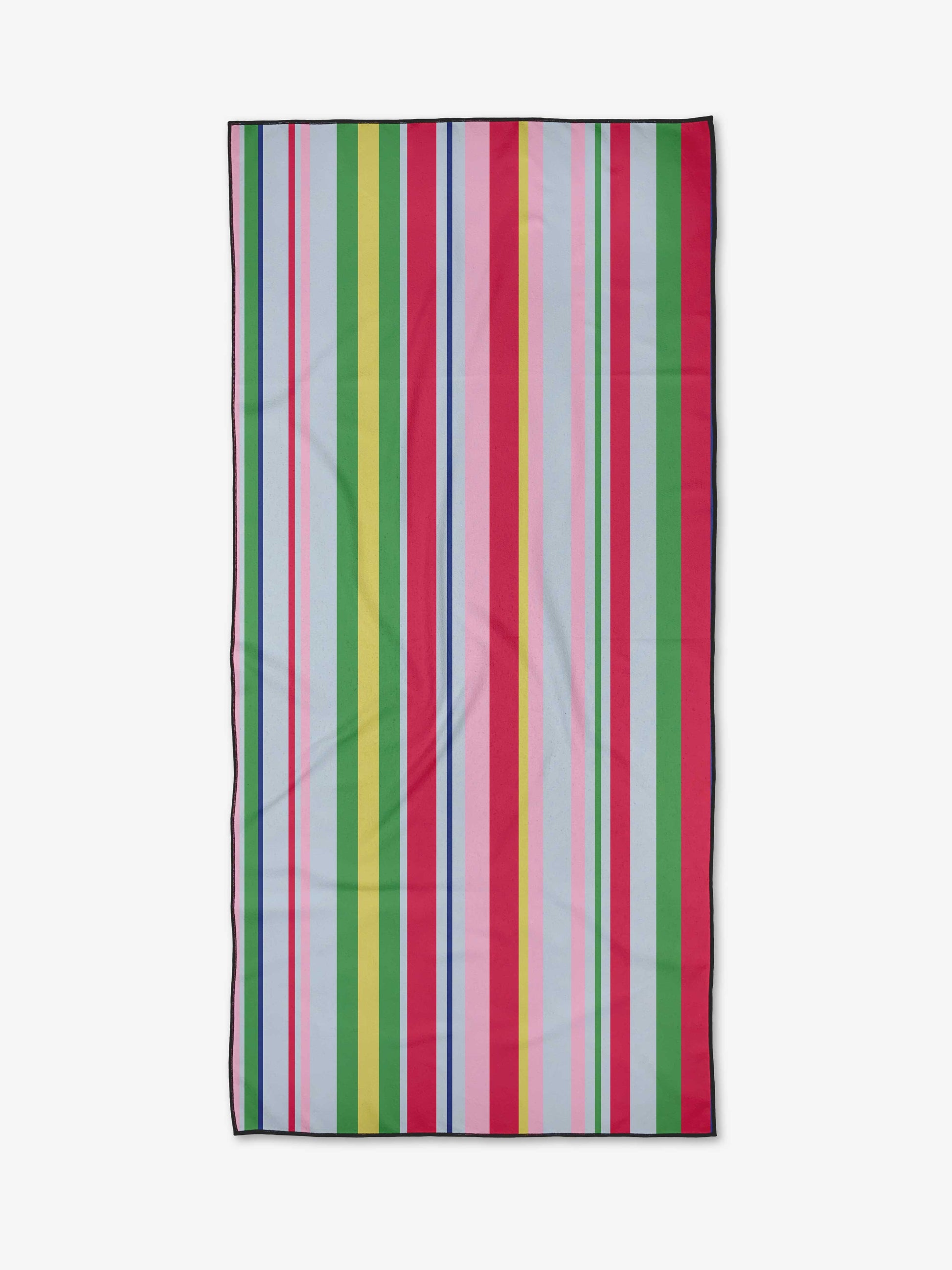 Colorful striped towel on a white background