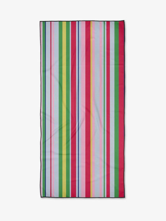 Colorful striped towel on a white background