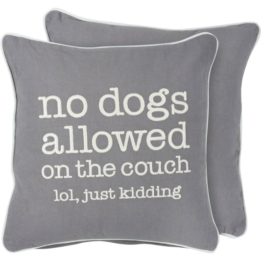 No Dogs Allowed On The Couch Pillow