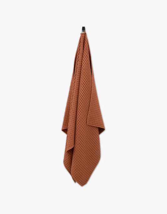 Geometry Waffle Bath Towel Clay
