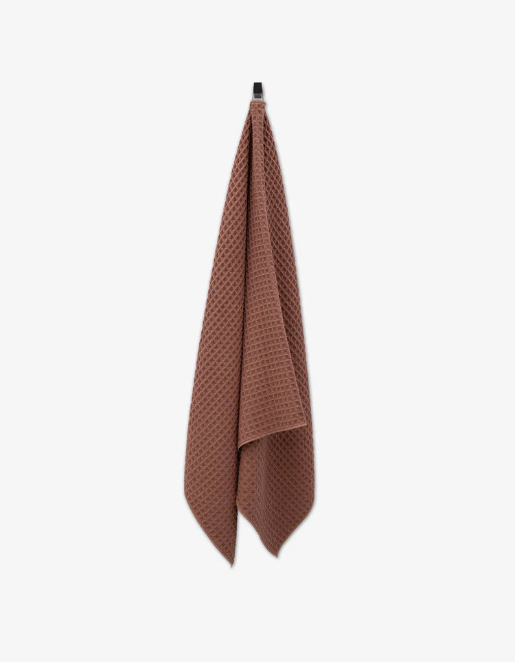 Geometry Waffle Bath Towel Dusty Rose