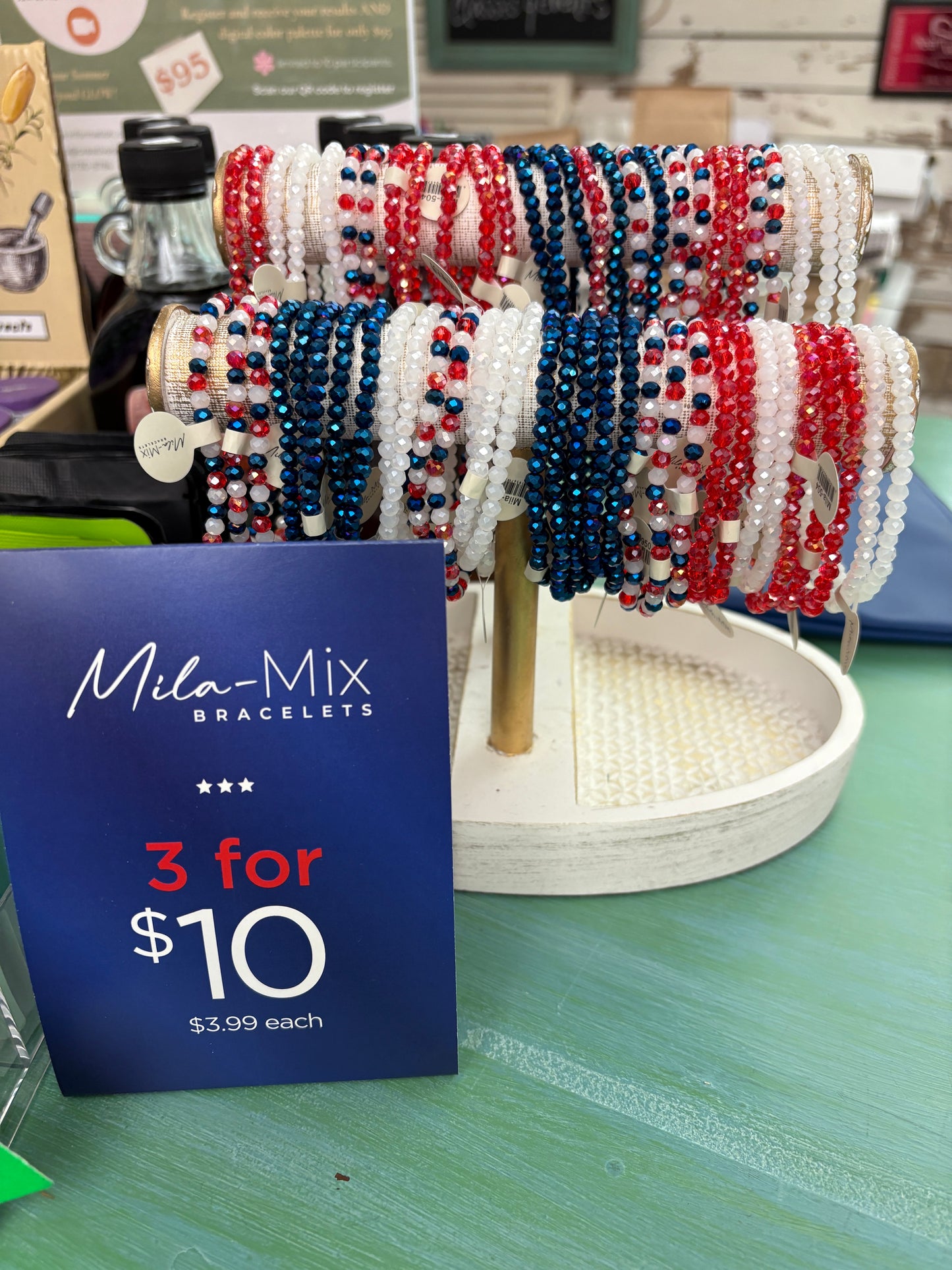Mila & Mix RWB gemstone bracelet