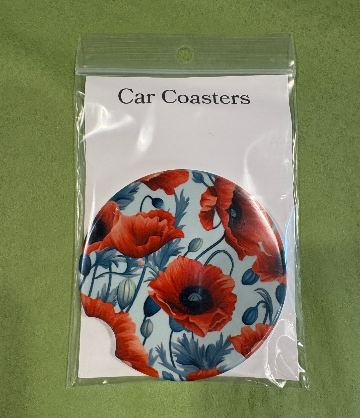 Car Coaster Poppy flower