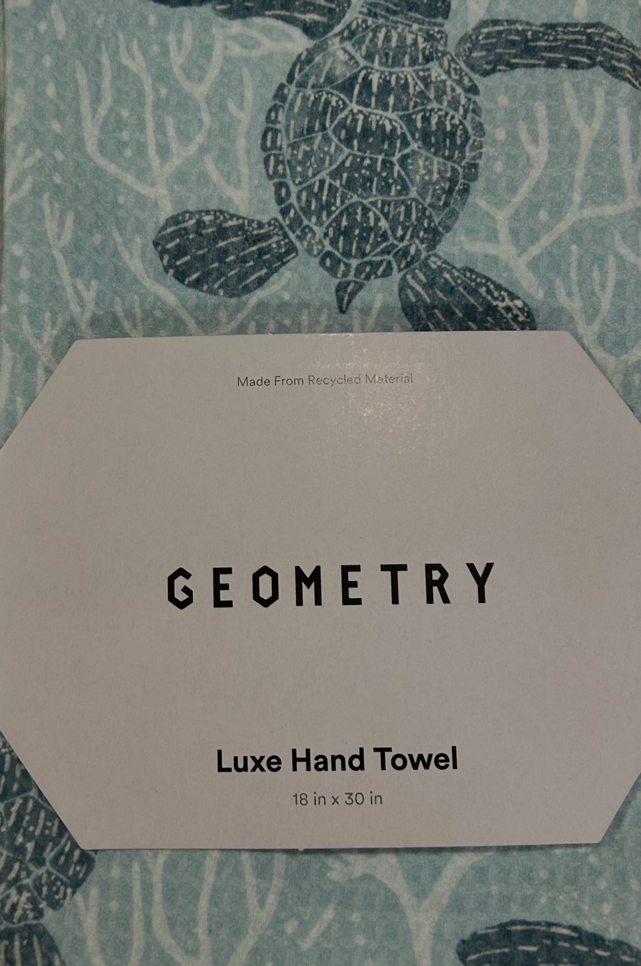 Geometry Luxe Hand Towel Sea Turtles