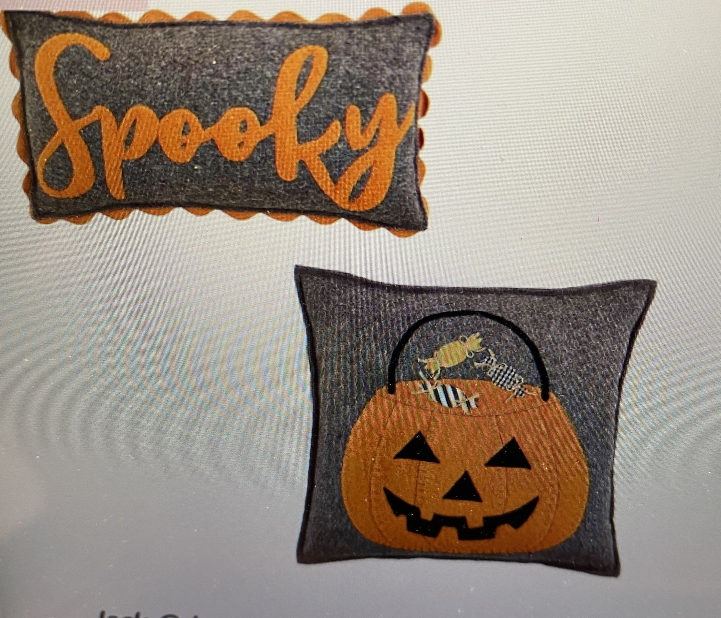 Pumpkin & Spooky Felt Pillow - variety