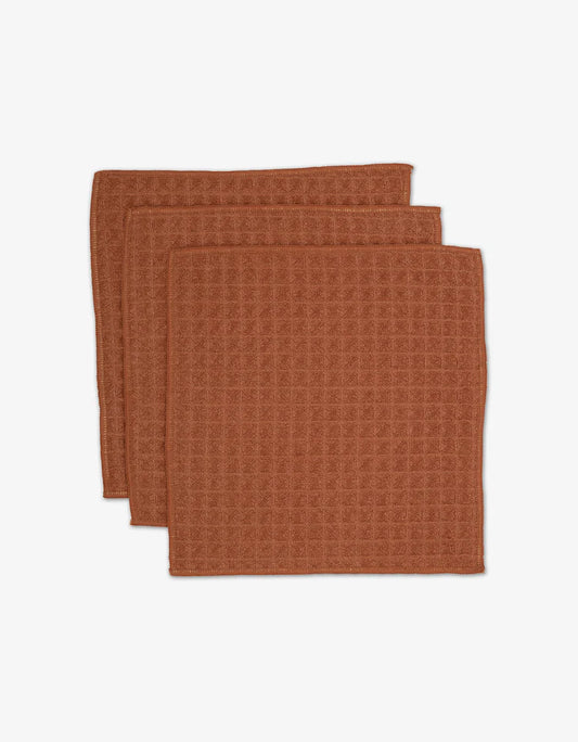 Geometry Waffle Washcloth Clay