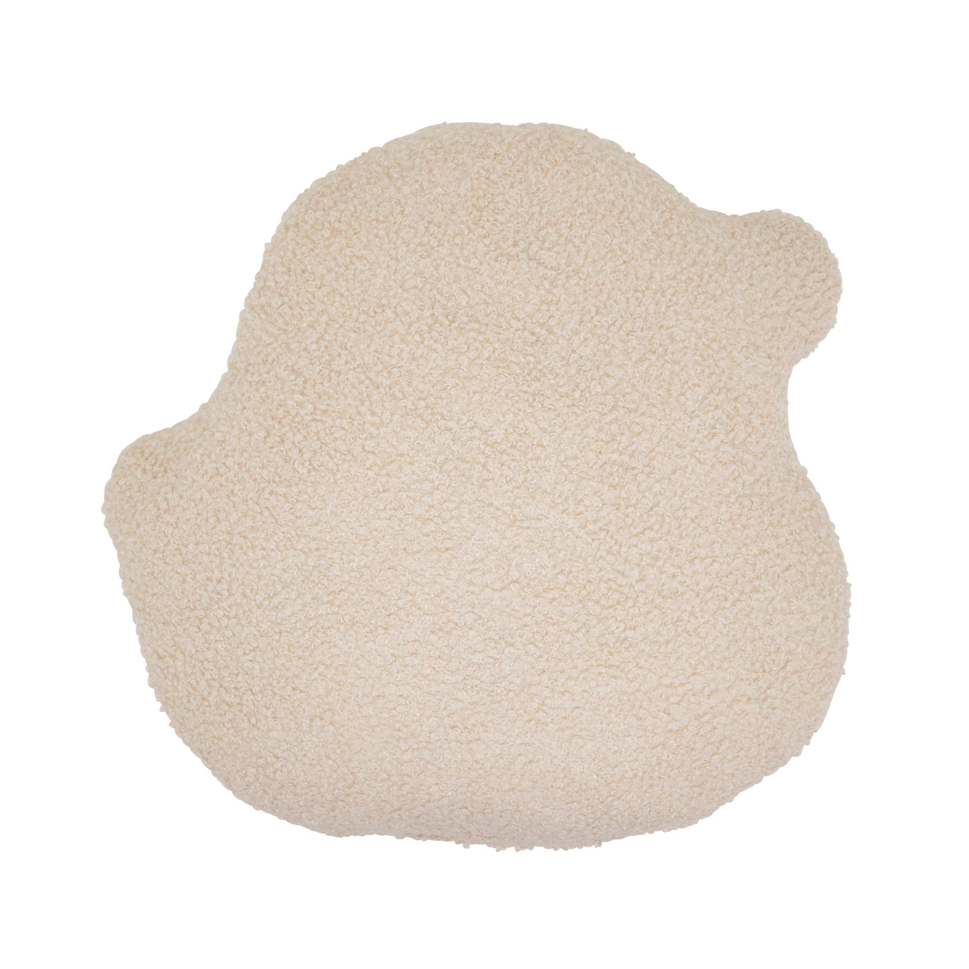 Beige textured backside of a santa claus pillow on a white background