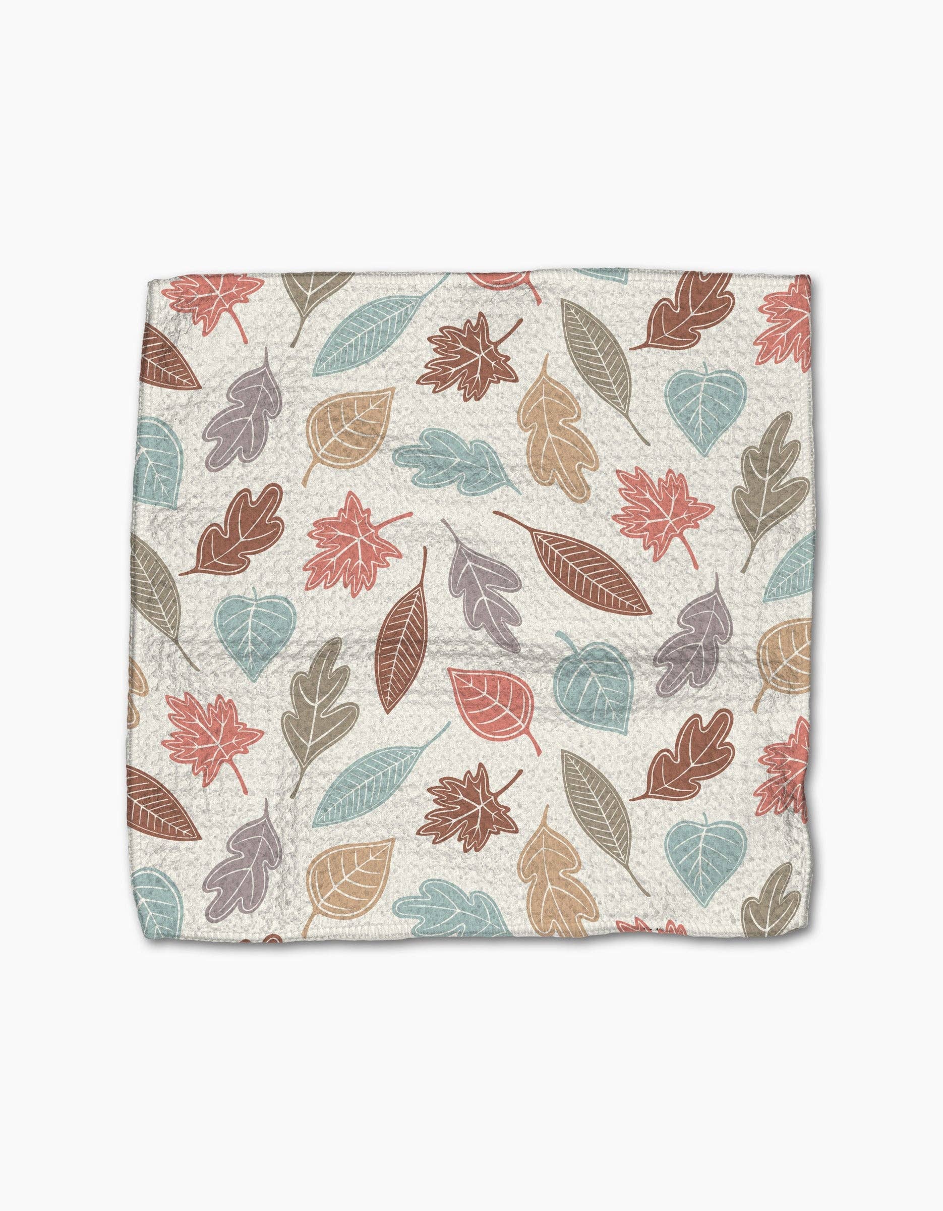Autumn leaf patterned dishcloth on a white background Geometry Brand