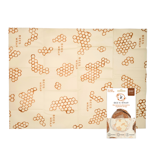 Bee’s Wrap Reusable Wrap with honeycomb pattern on white background