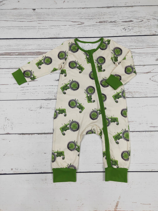 Baby Boy Farm Zip Romper