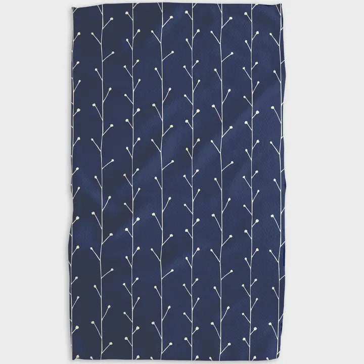 Floral patterned Geometry Tea Towel on a white background