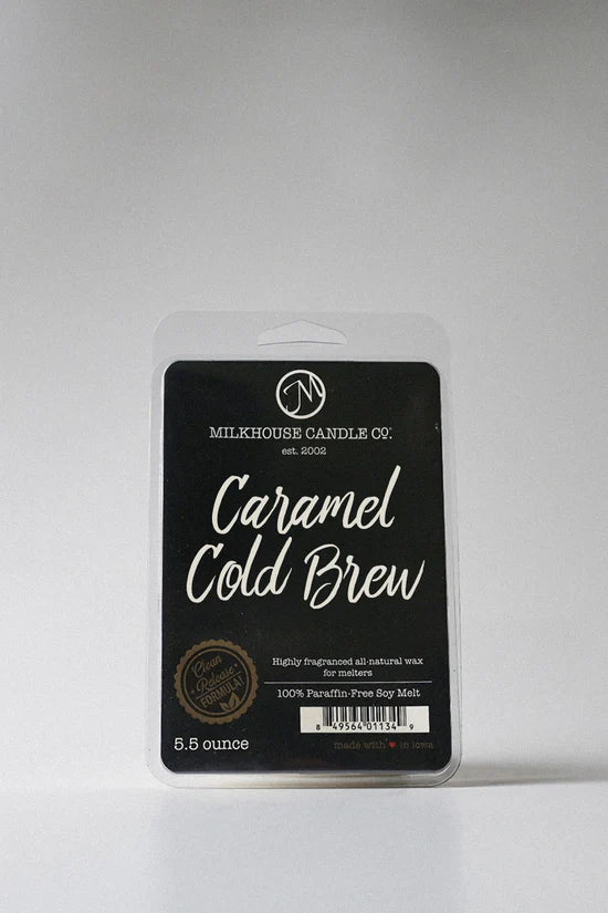 Milkhouse Candle Co. Caramel Cold Brew wax melt package on a white background
