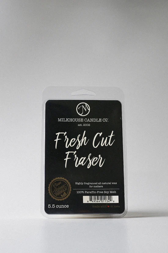Milkhouse Candle Co. Fresh Cut Fraser wax melt package on a white background