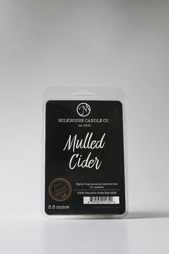 Milhouse Candle Co. Mulled Cider wax melt package on a white background