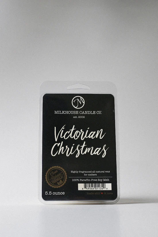 Milkhouse Candle Co. 'Victorian Christmas' wax melt package on a white background