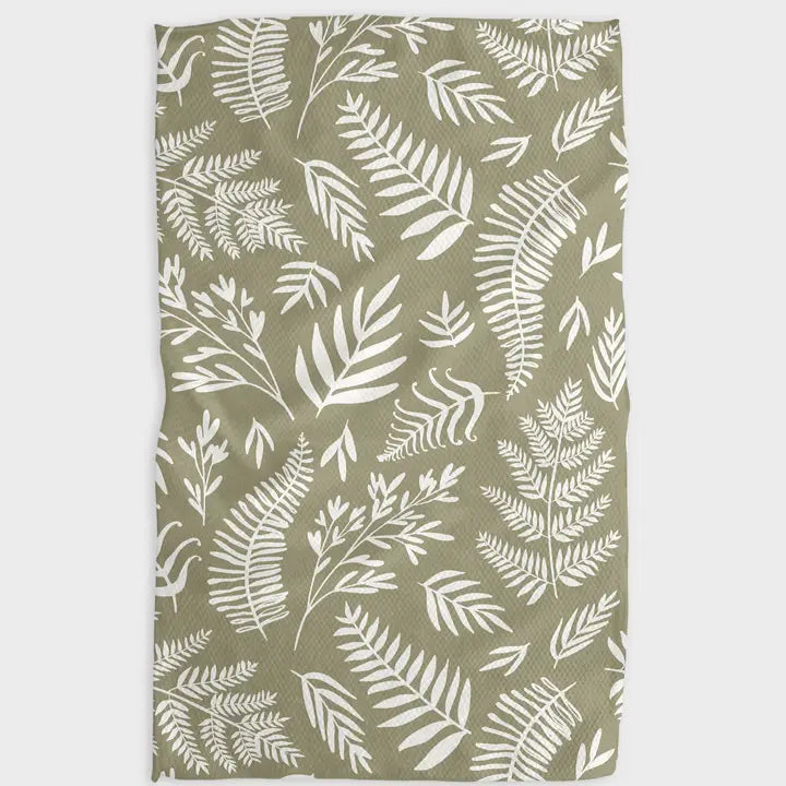 Floral patterned Geometry Tea Towel on a white background